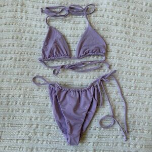 Inamorata Lavender Rhinestone Tie Medium Las Olas Bottom and Small Triangle Set